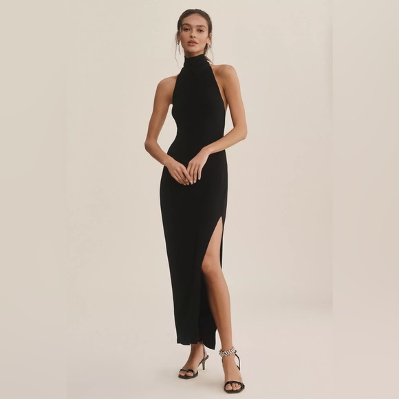 Norma Kamali | Dresses | Nwt Halter Turtleneck Sideslit Midi Dress |  Poshmark